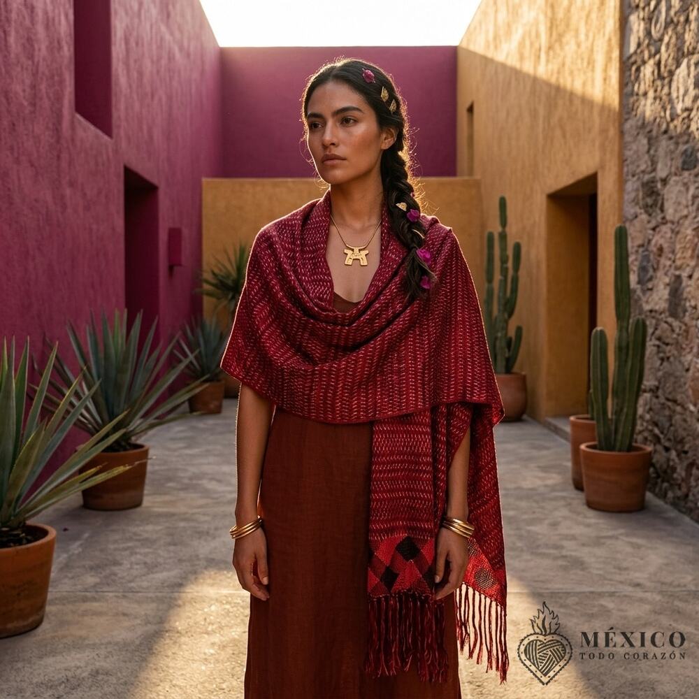 Mexican hand woven Rebozo multicolor Michoacan desings stunning one of a kind